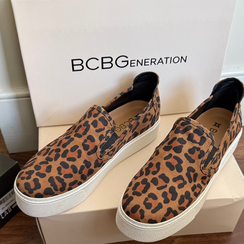 BCBGeneration Animal Print Slip-On Shoes